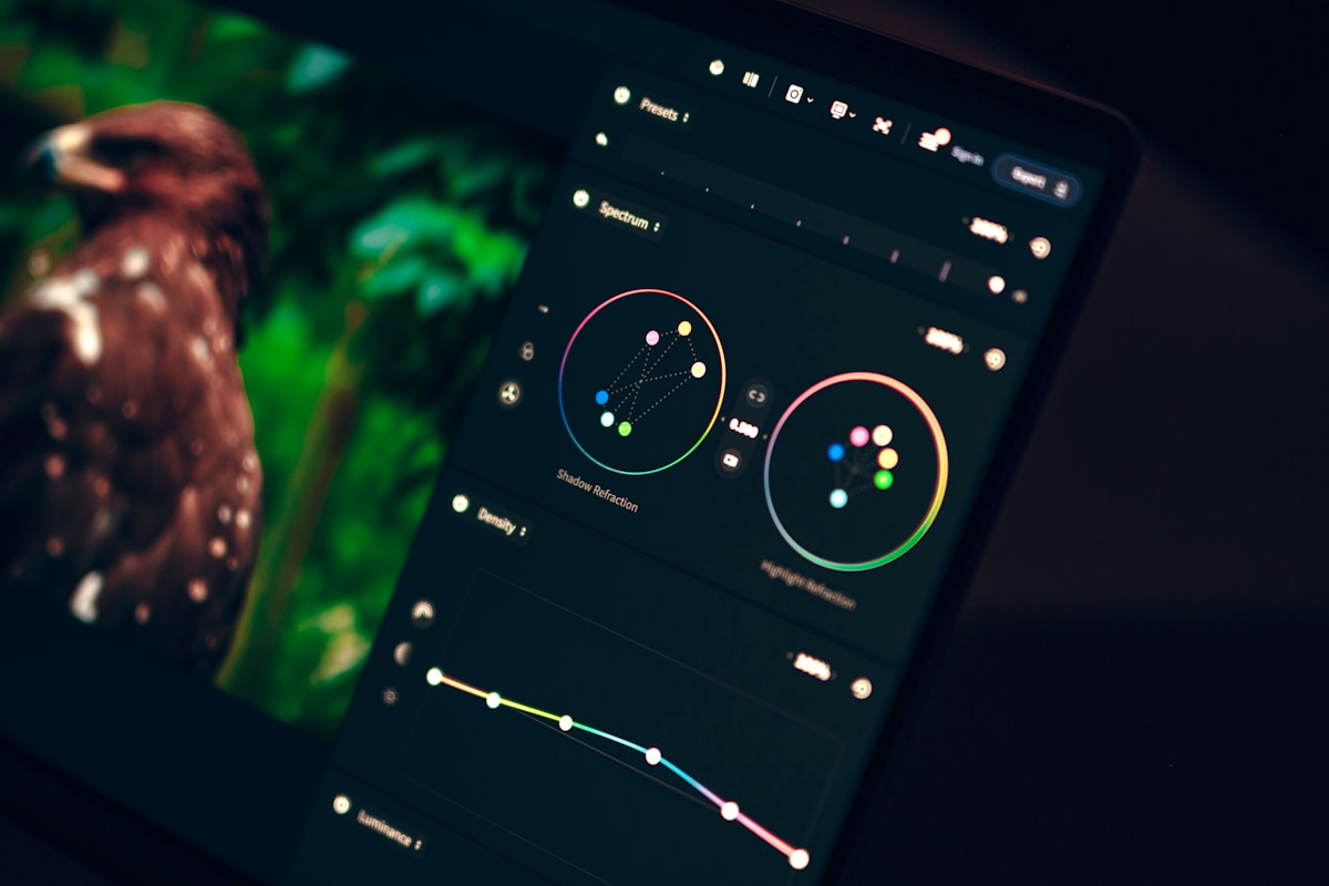 Graphique interactif affichant des données spectrales et de réflexion.