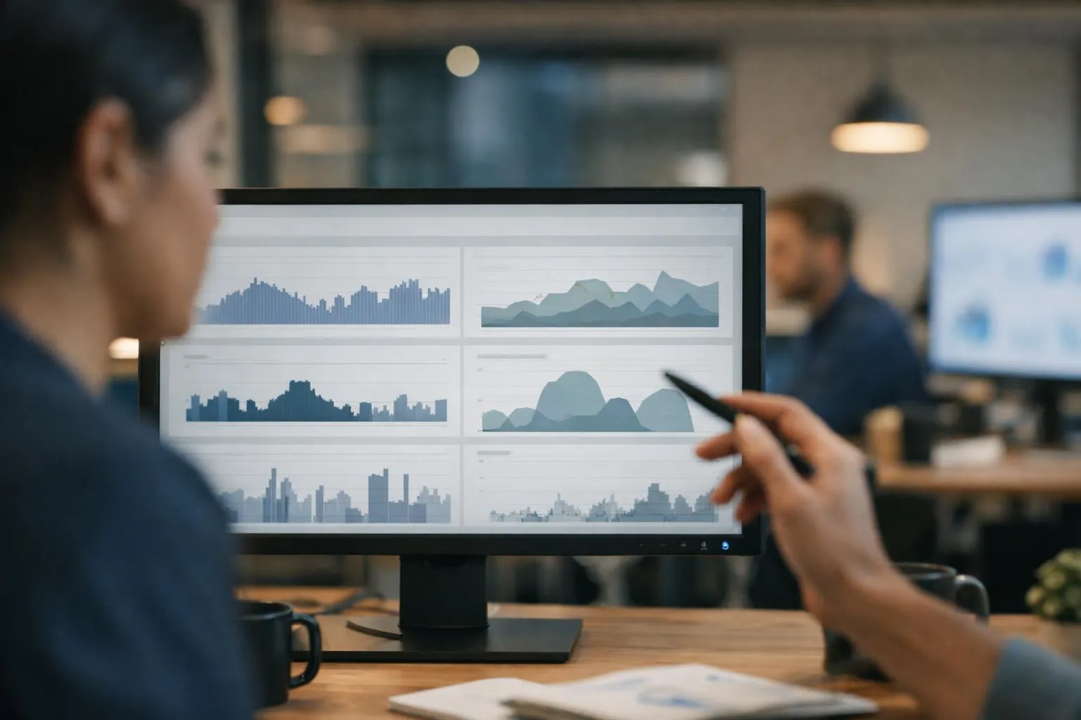Écran d'ordinateur affichant des graphiques et des données statistiques.