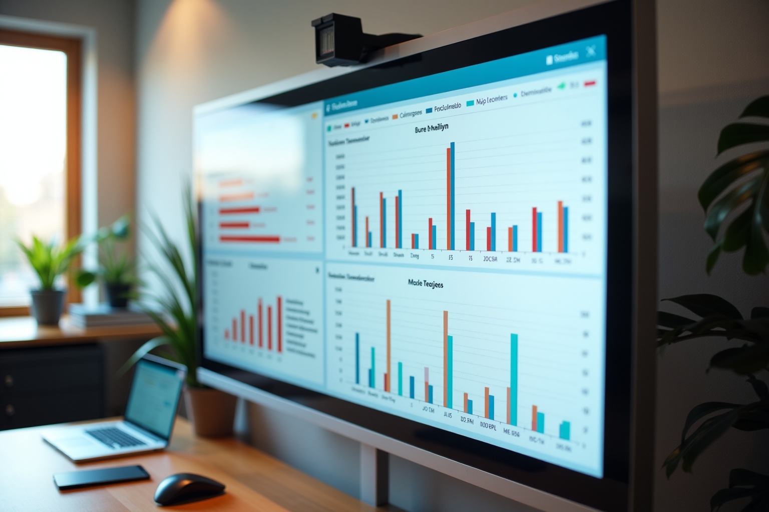 Écran d'ordinateur affichant des graphiques et des données statistiques.