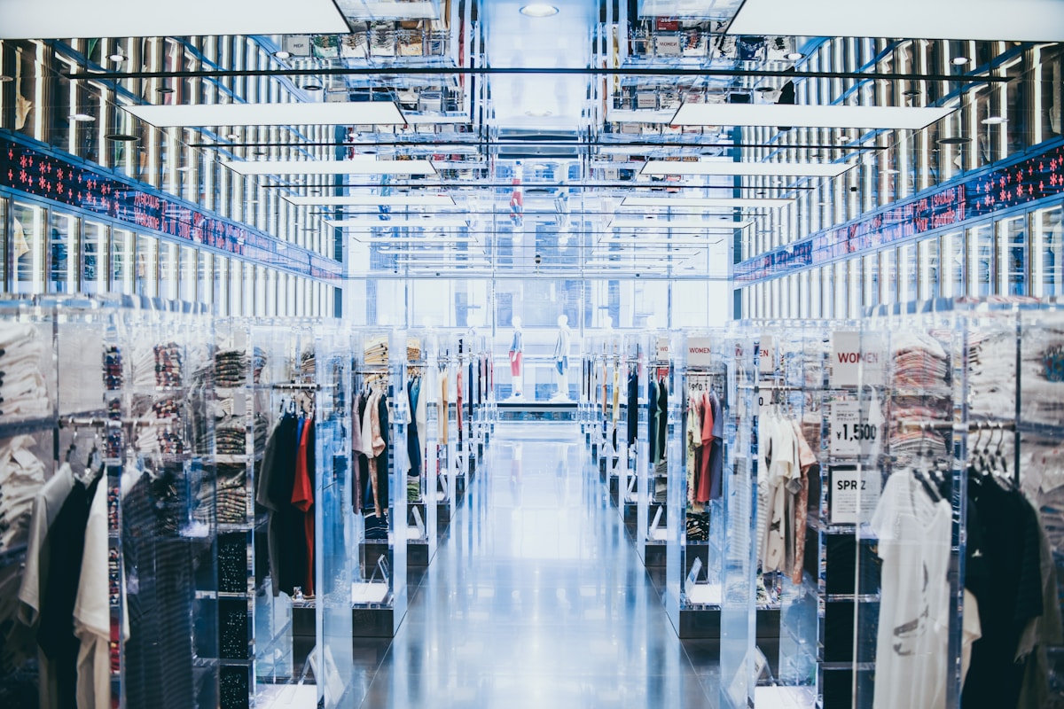 clothes display in mall