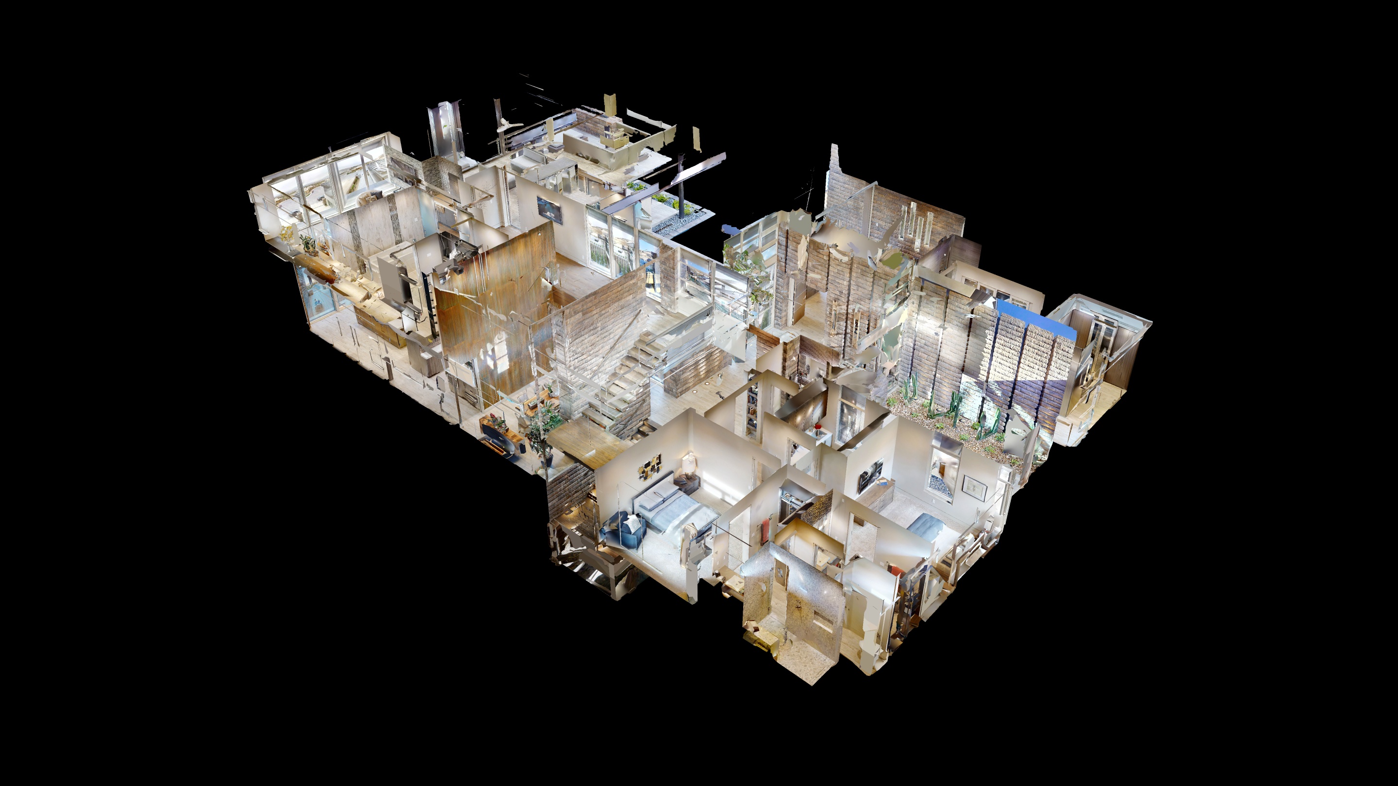 vue de haut de maison numérisée