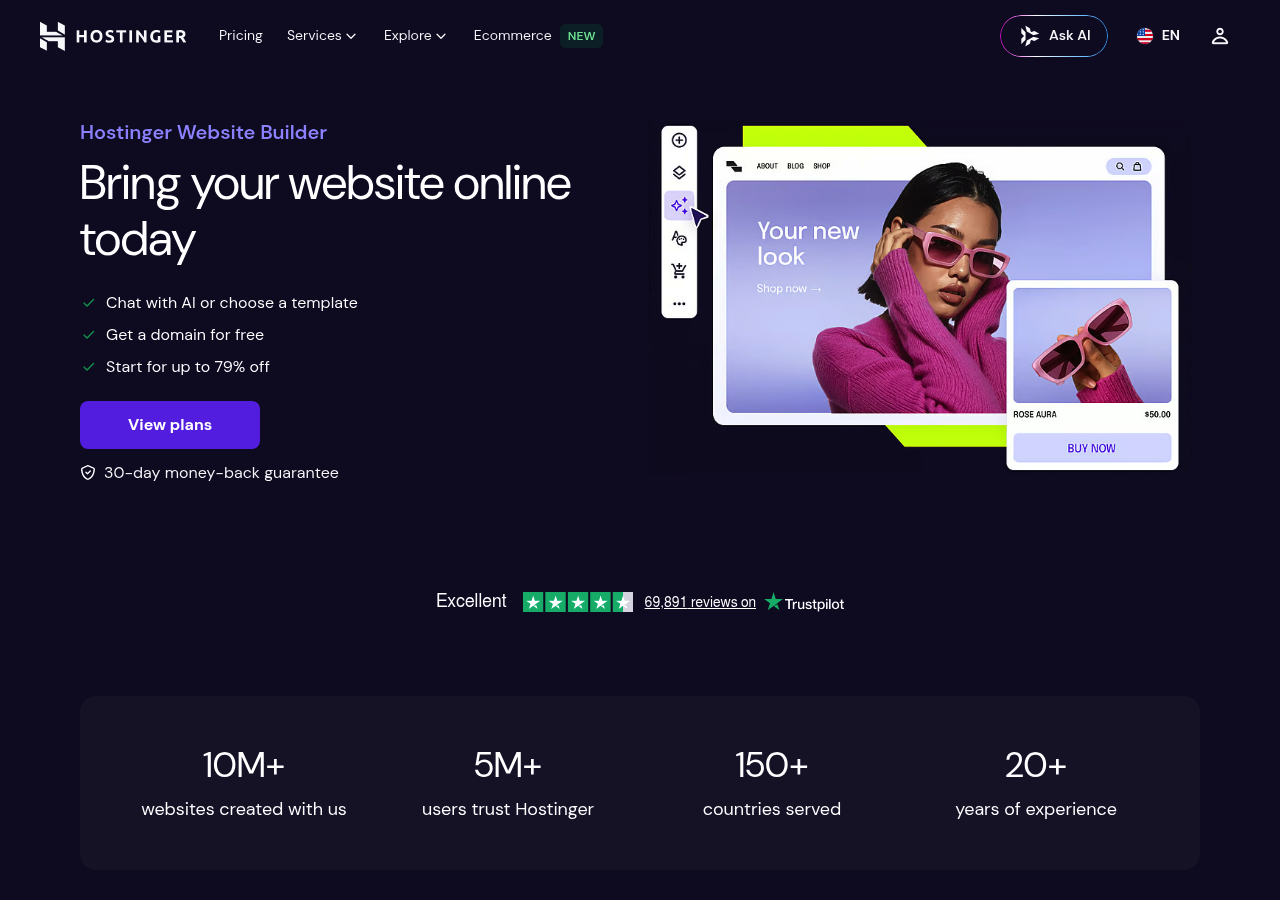 Hostinger homepage