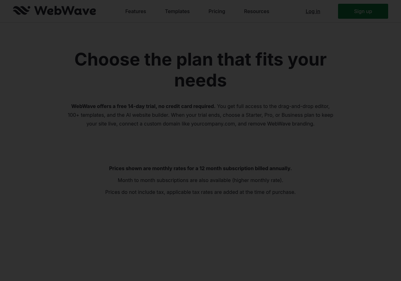 WebWave homepage