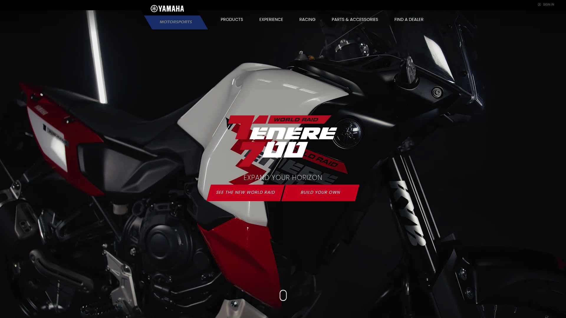 Screenshot of yamahamotorsports.com