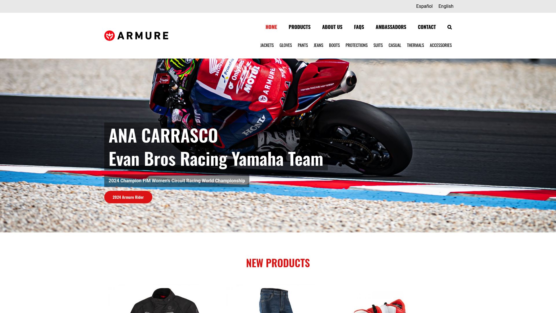 Screenshot of armuregear.com