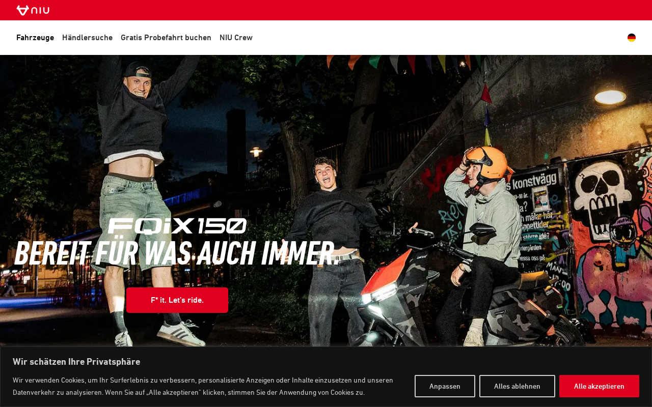 Niu RQi Sport homepage