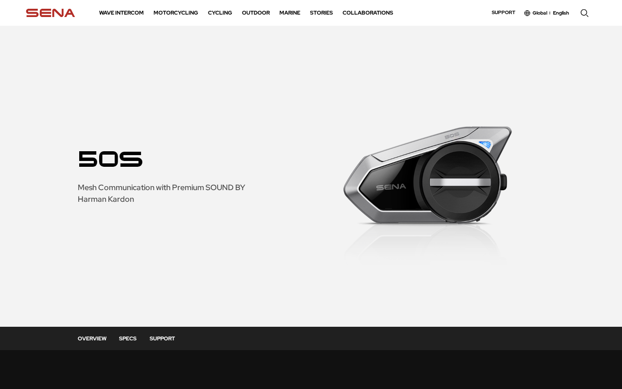 Sena 50S homepage