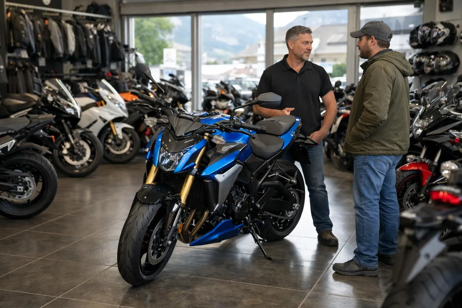 Suzuki GSX-S1000 neuve en Suisse romande, prix et exposition dans un concessionnaire moto.