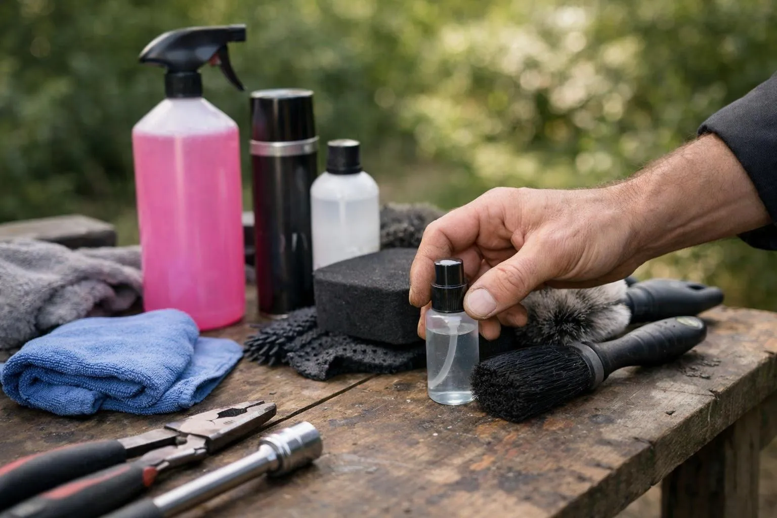 "Kit nettoyage moto Muc-Off en test, verdict sur l'établi avec outils et accessoires"