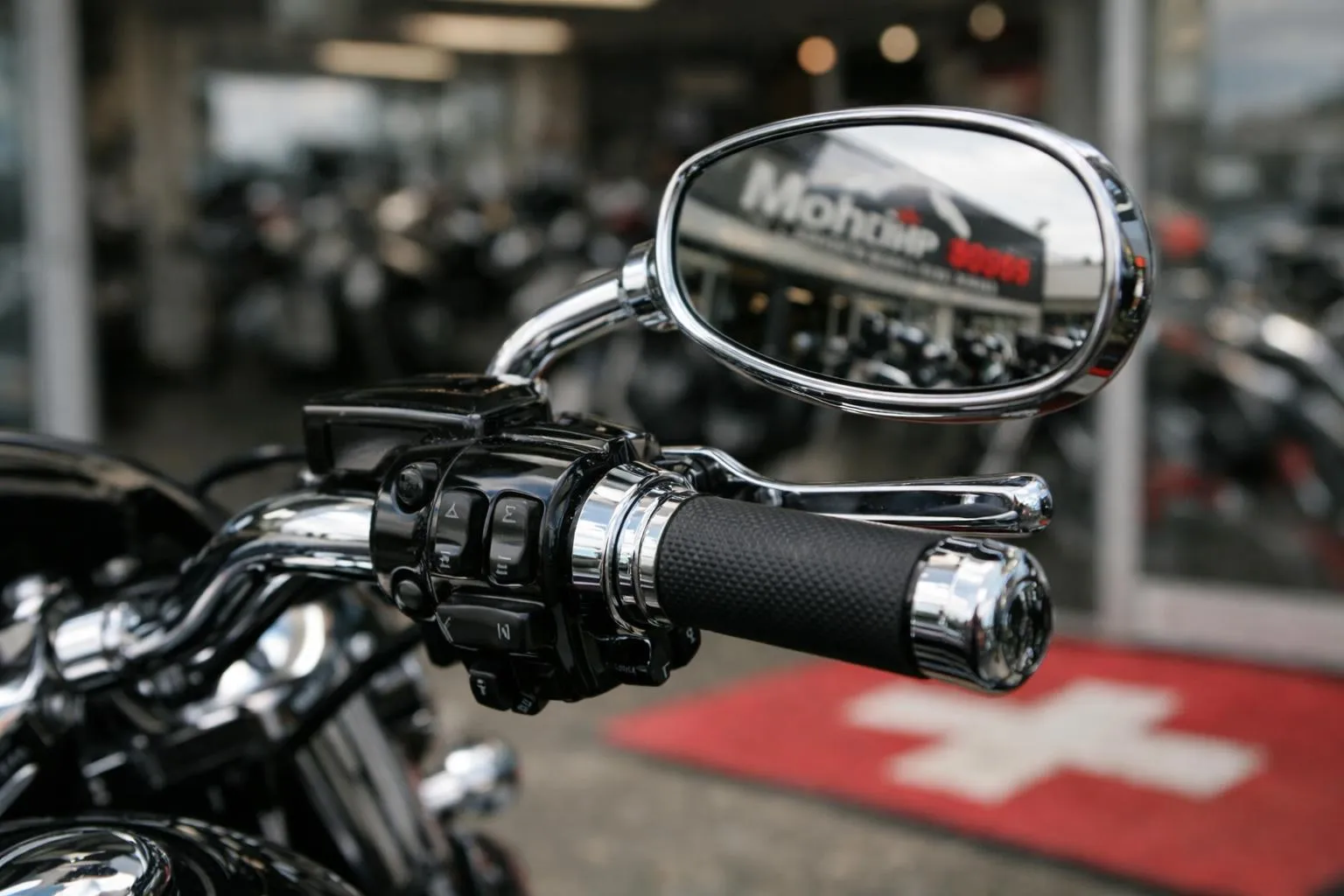 Poignée de moto chromée chez Monnier Moto concessionnaire suisse