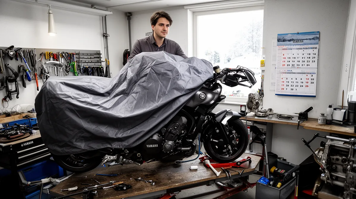 Moto en hiver en Suisse, service de gardiennage pour protéger votre véhicule pendant la saison froide.