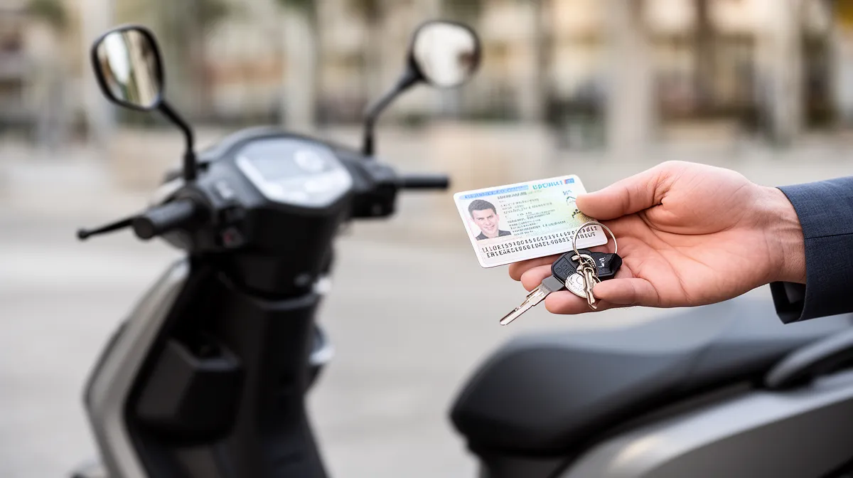 Permis pour un scooter en 2026, scooter électrique avec permis et clés