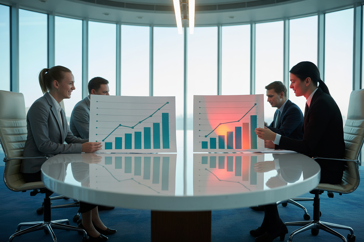 A chart that shows the difference in project success and ROI between companies that have their AI governance figured out and those that don't.