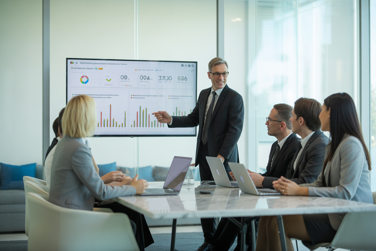 A sample dashboard tracking the important stuff: First Response Time, CSAT, how many queries the AI handles on its own, and how often it needs to call for help. It's a great example of how you can see if your hybrid model is actually working.