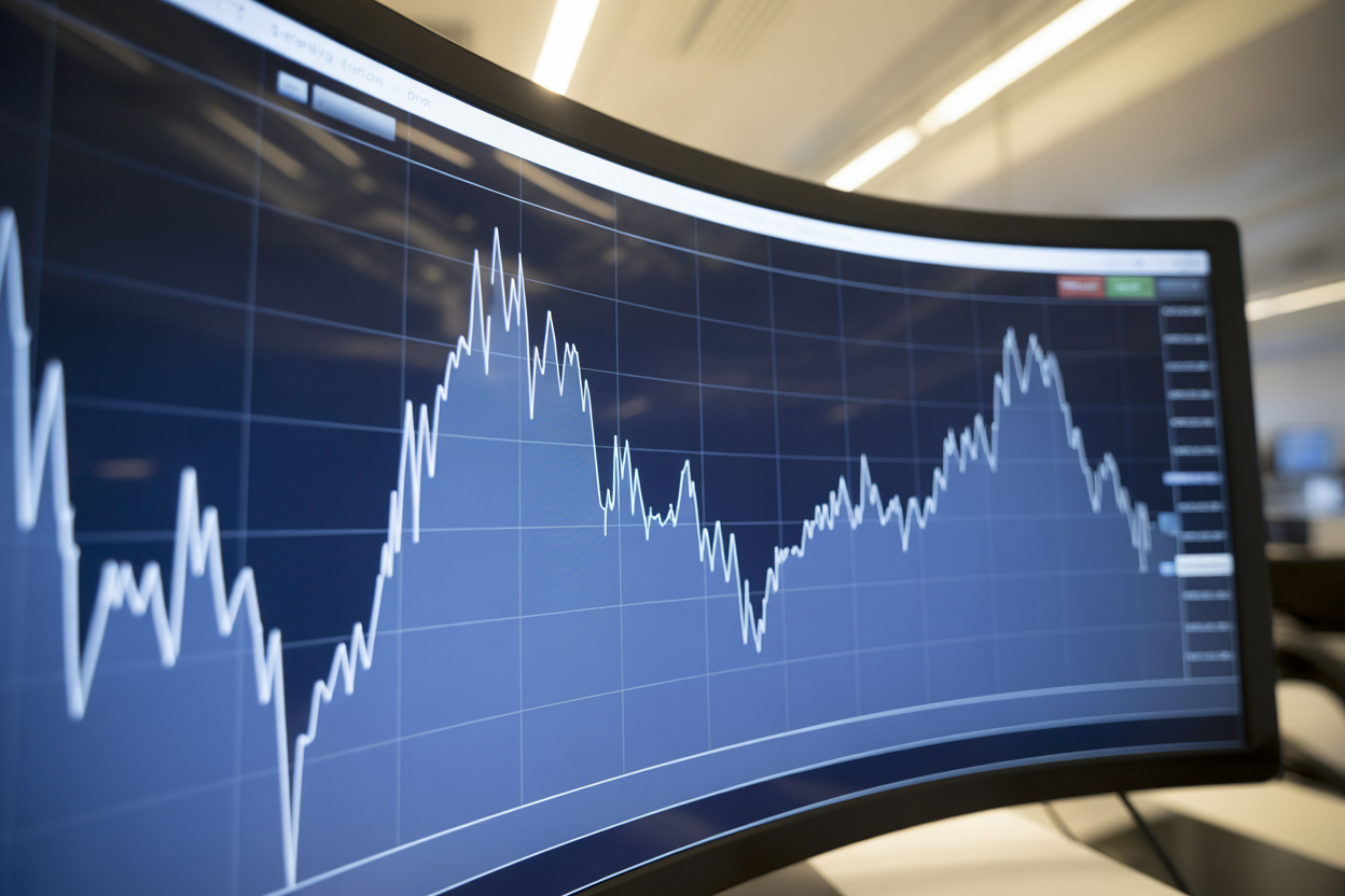 A line graph with some wild peaks and valleys labeled 'Market Volatility.' Little notes point out things like 'Airline Bankruptcy' and 'Tariff Changes' that caused the swings.