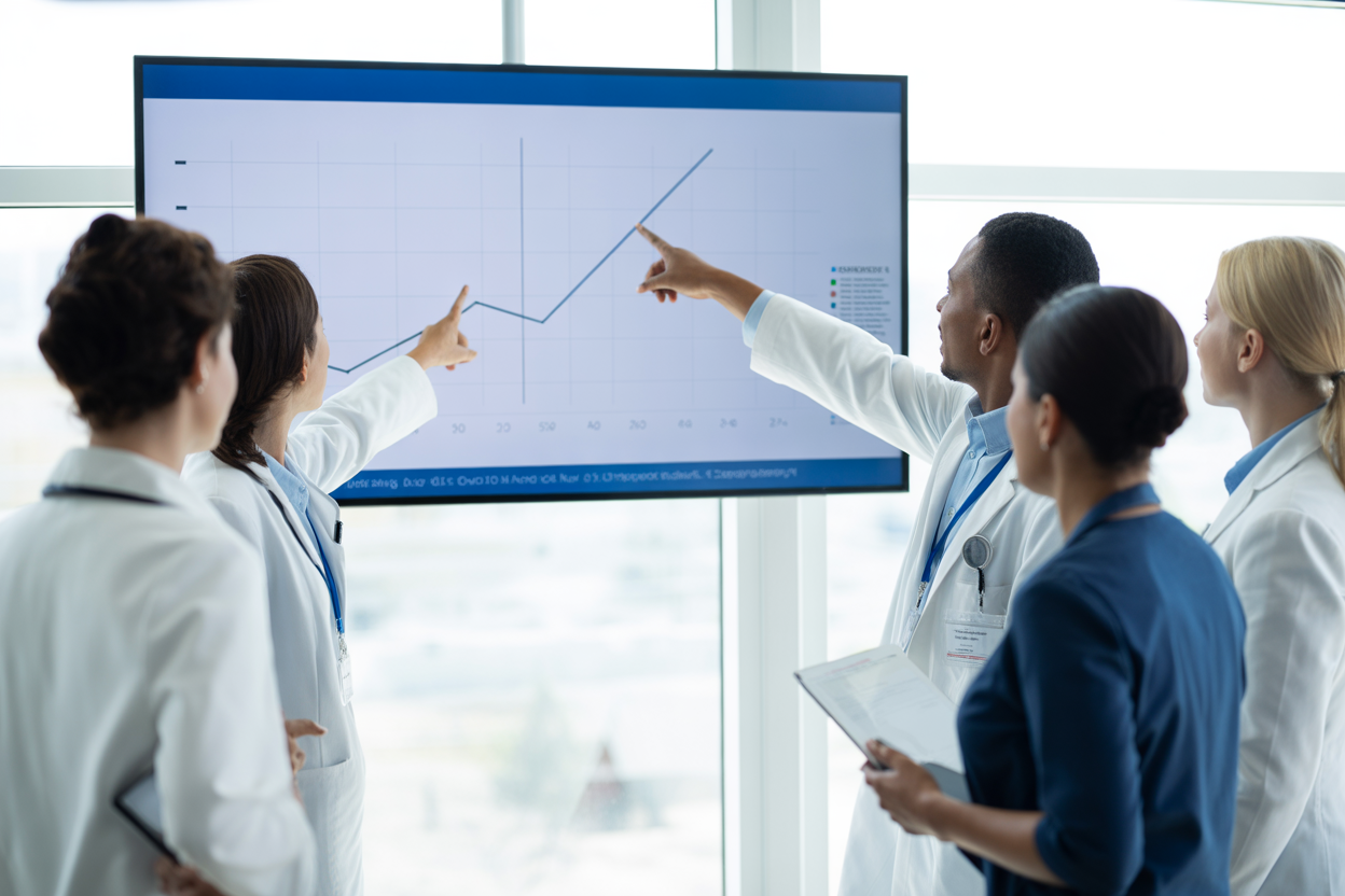 A chart showing the positive correlation between patient engagement levels and improved health outcomes, illustrating the ROI of patient-centric care.