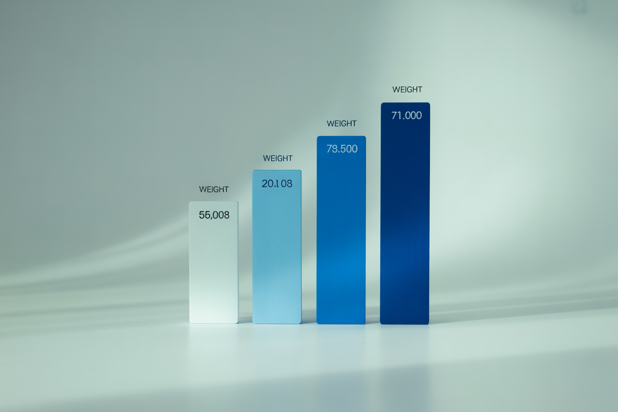 Un graphique simple montrant les différentes catégories d'IMC (insuffisance pondérale, poids normal, surpoids, obésité) avec les seuils correspondants.