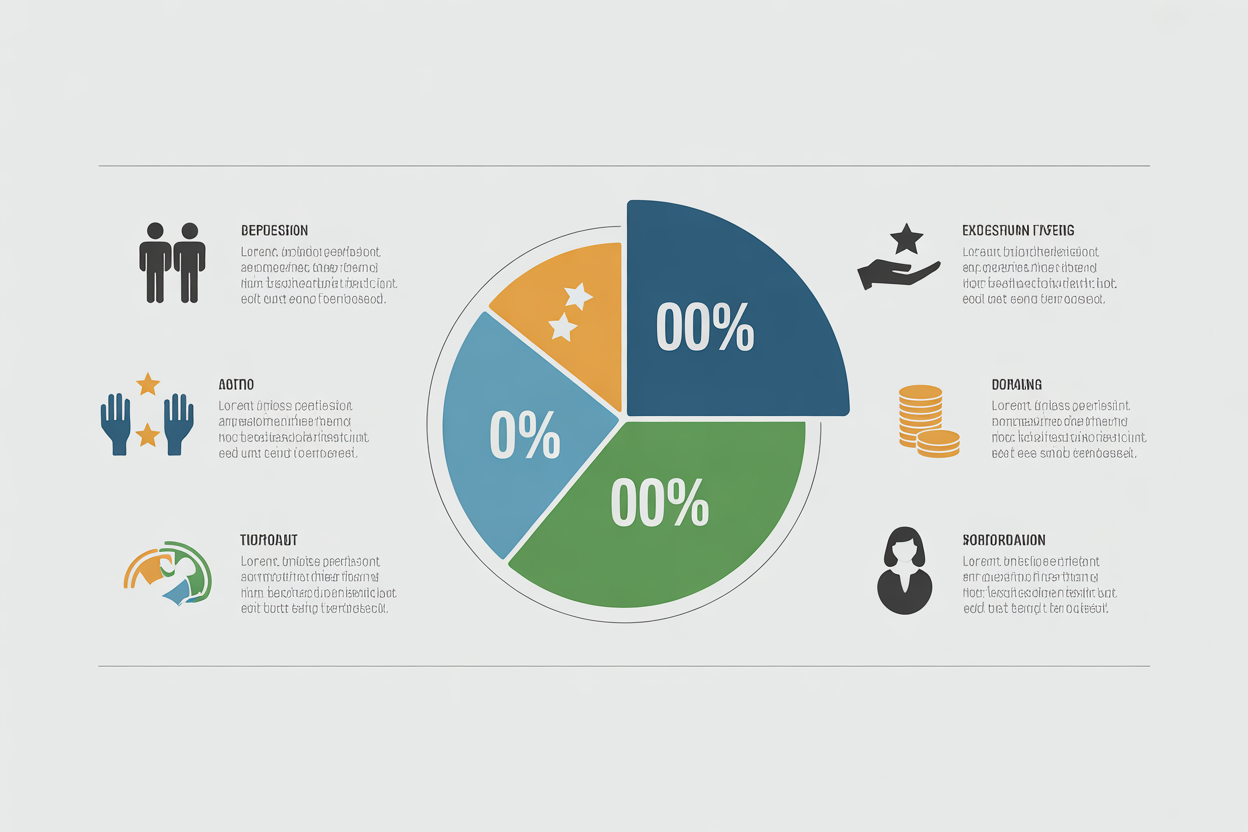 Diagramme circulaire montrant les critères d'évaluation des fiduciaires: 40% Satisfaction client, 30% Évaluation par les pairs, 20% Qualité des services, 10% Rapport qualité-prix.