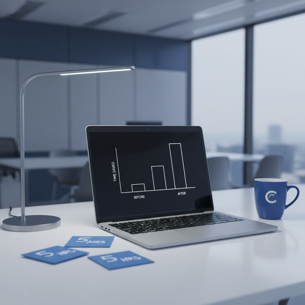 A chart that shows just how much time a small business saves by using SEO automation tools instead of doing everything by hand, highlighting a big jump in efficiency.