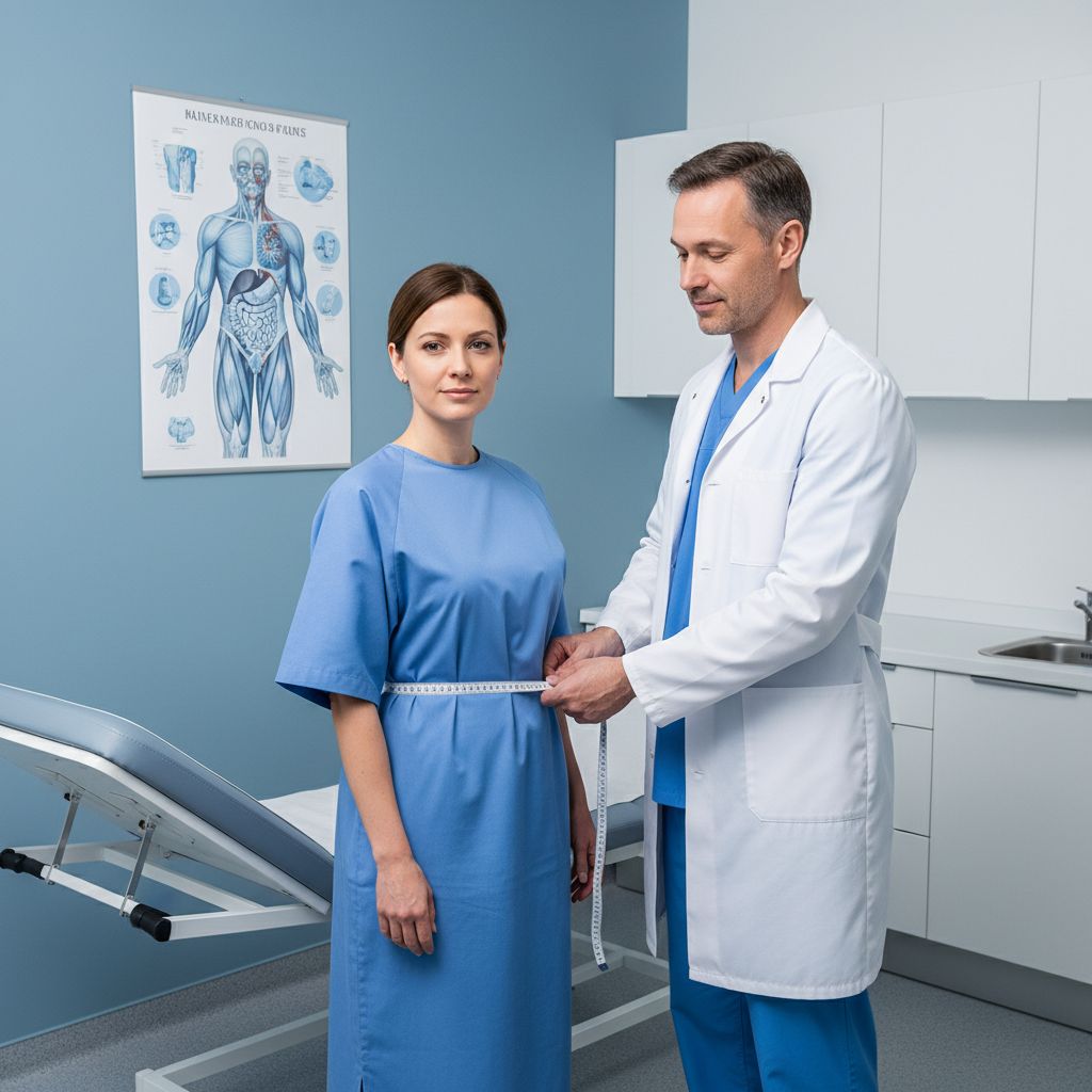 Schéma montrant la différence entre la graisse viscérale (autour des organes) et la graisse sous-cutanée, avec une flèche indiquant le tour de taille comme mesure clé.