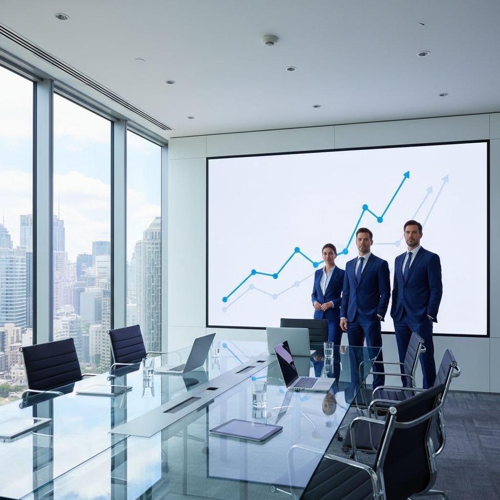 A line graph showing a sharply upward-trending line labeled 'Content Marketing ROI' with a smaller, flatter line labeled 'Manual Content Efforts' for comparison.