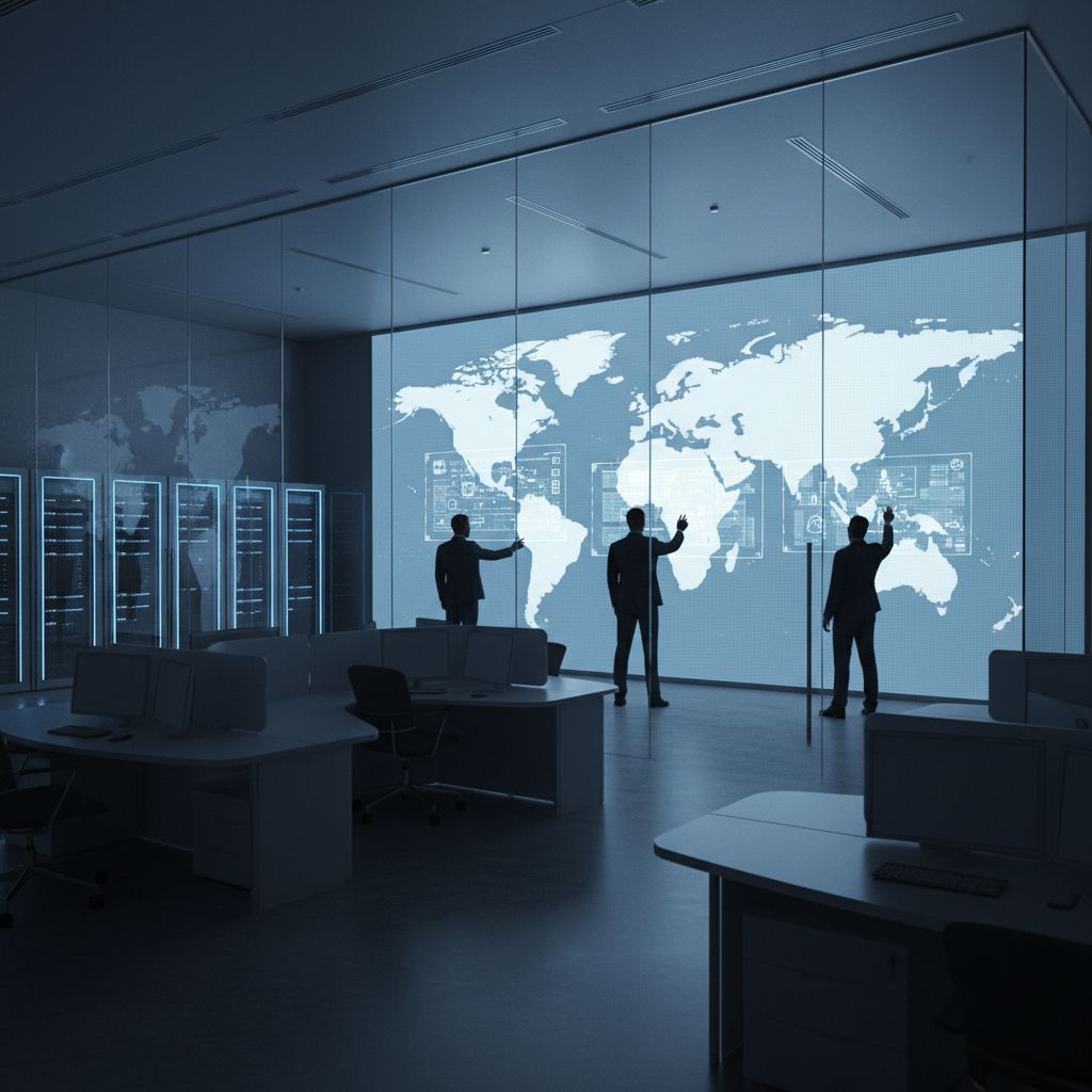 A world map showing a central server and multiple CDN points around the globe, illustrating reduced latency for international users.
