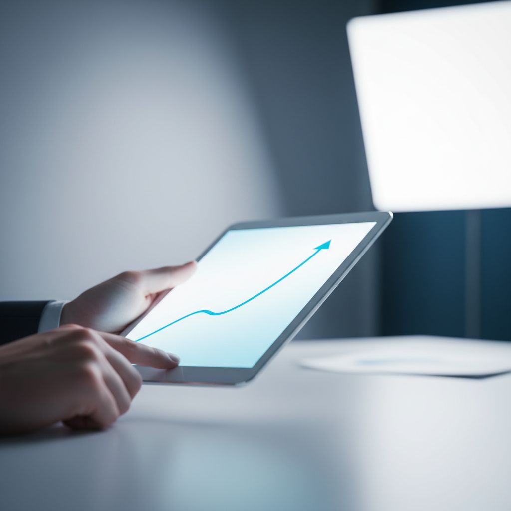 A simple line chart showing what organic traffic growth could look like over 12 months after bringing on an SEO automation platform. The vertical axis shows 'Organic Sessions' and the horizontal one shows 'Months.' The line itself should show a nice, steady climb.