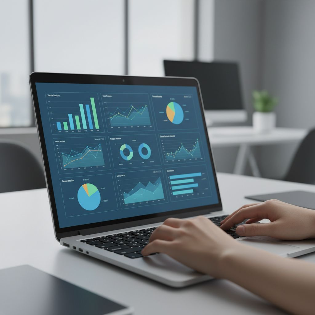 A screenshot of an AI-powered SEO dashboard, showing off graphs for organic traffic, top keywords, and smart recommendations from the AI on how to improve page rankings.