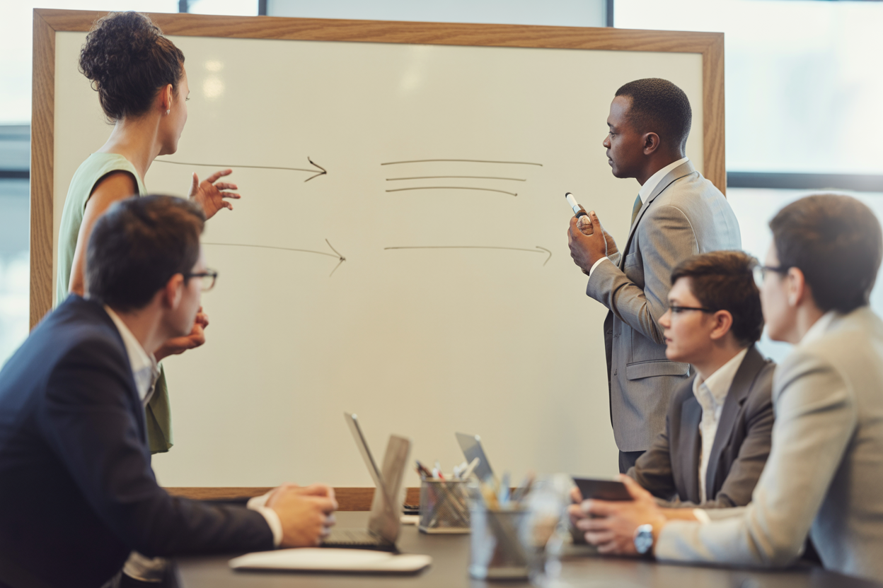 A simple flowchart to help you choose a chatbot, with questions like 'Got a tech team?' and 'What's the main goal here?'