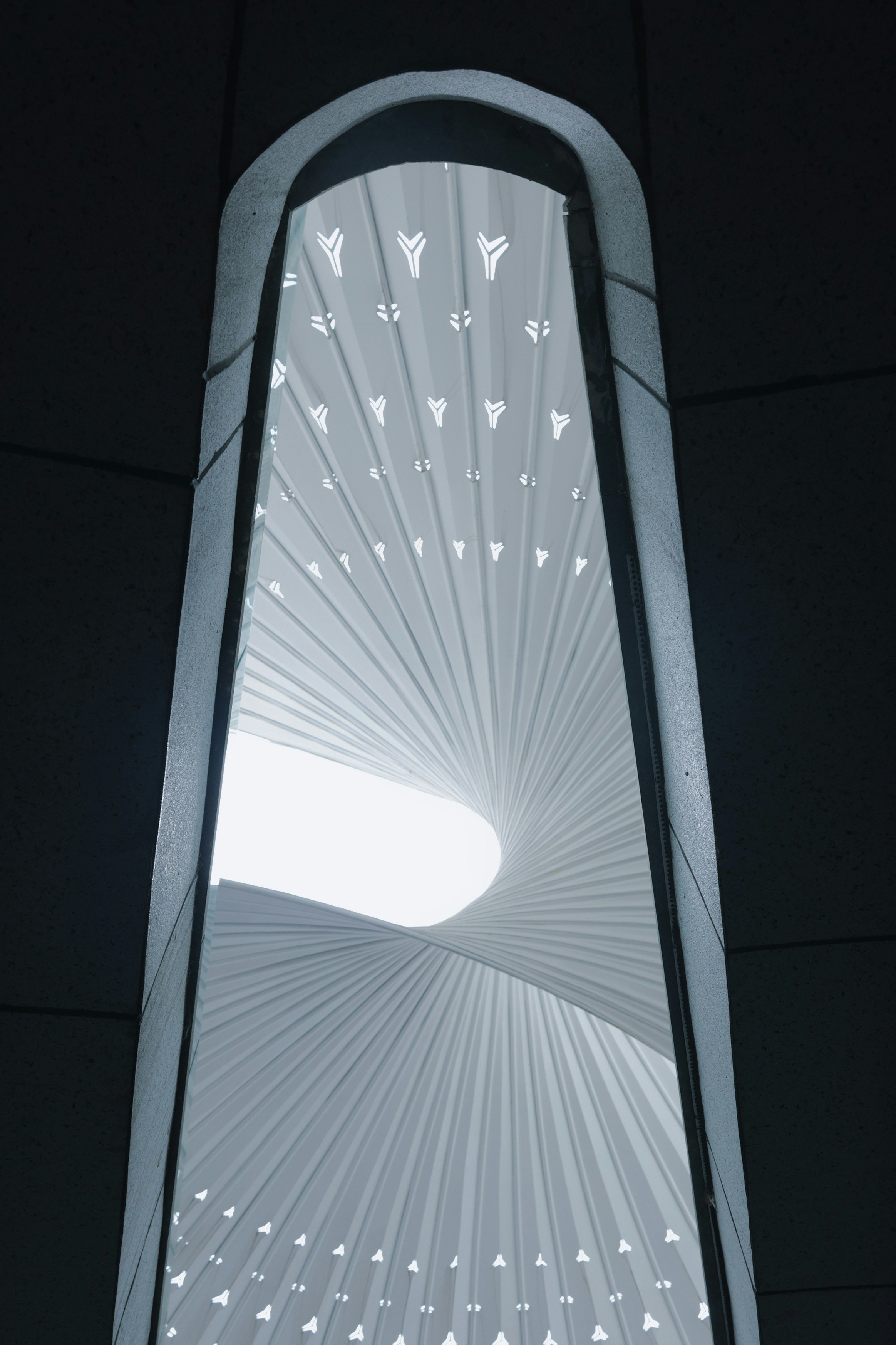 Close up of unique glass lighting fixture design