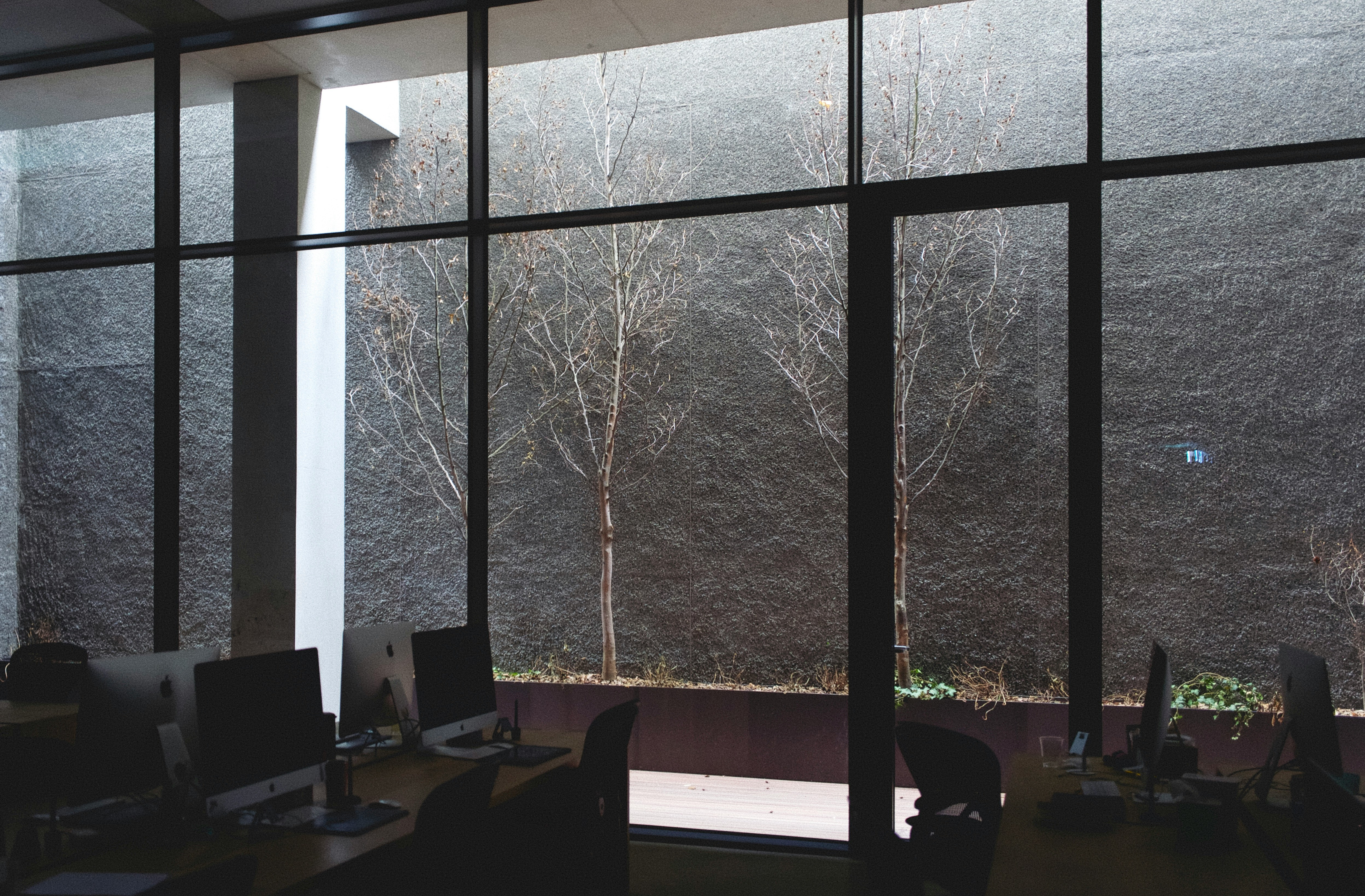 Close up detail of wooden horizontal blinds texture with soft lighting
