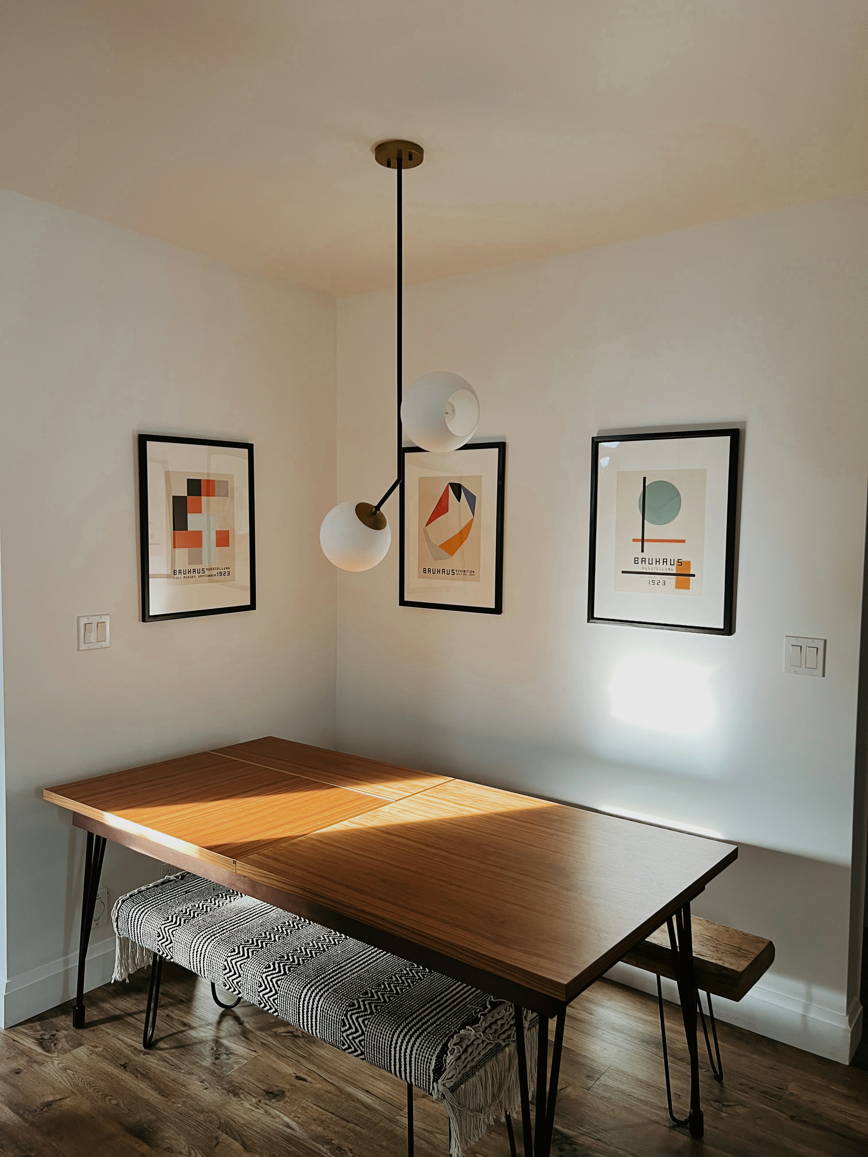 Trendy barber shop interior with vintage chairs and exposed brick walls