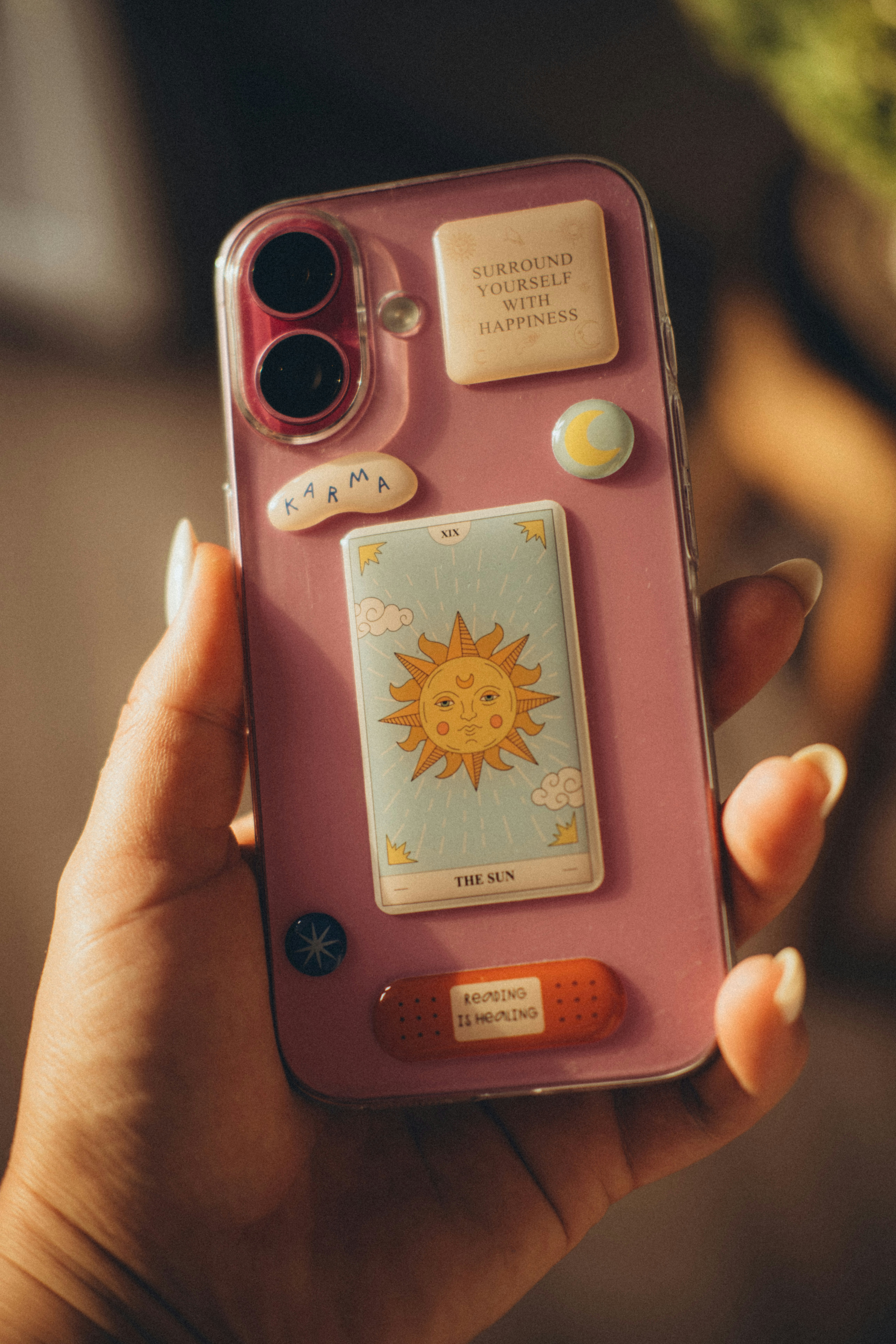 Close up of a person using a smartphone with good UI and large buttons