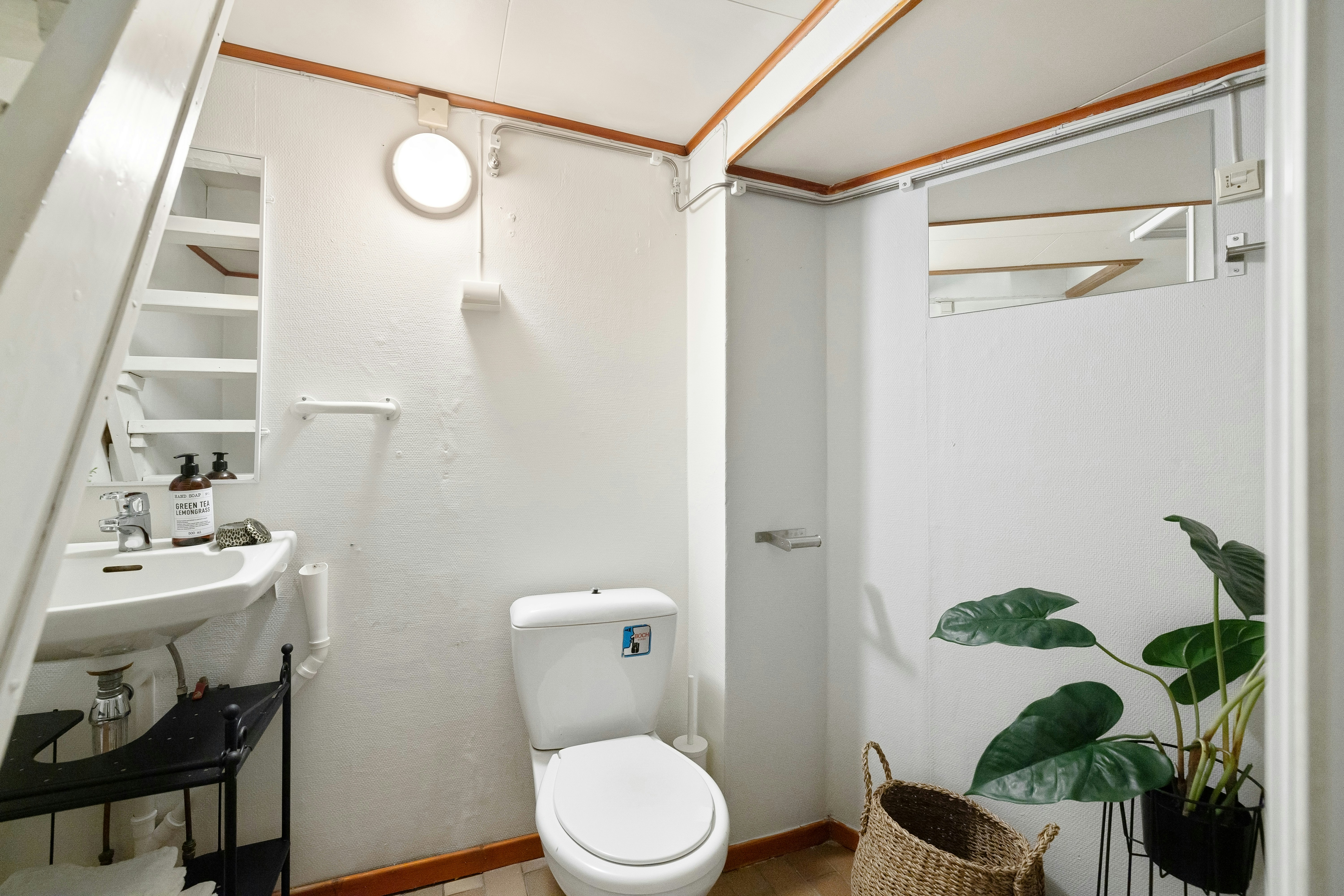 Modern eco-friendly bathroom fixtures in a renovated apartment