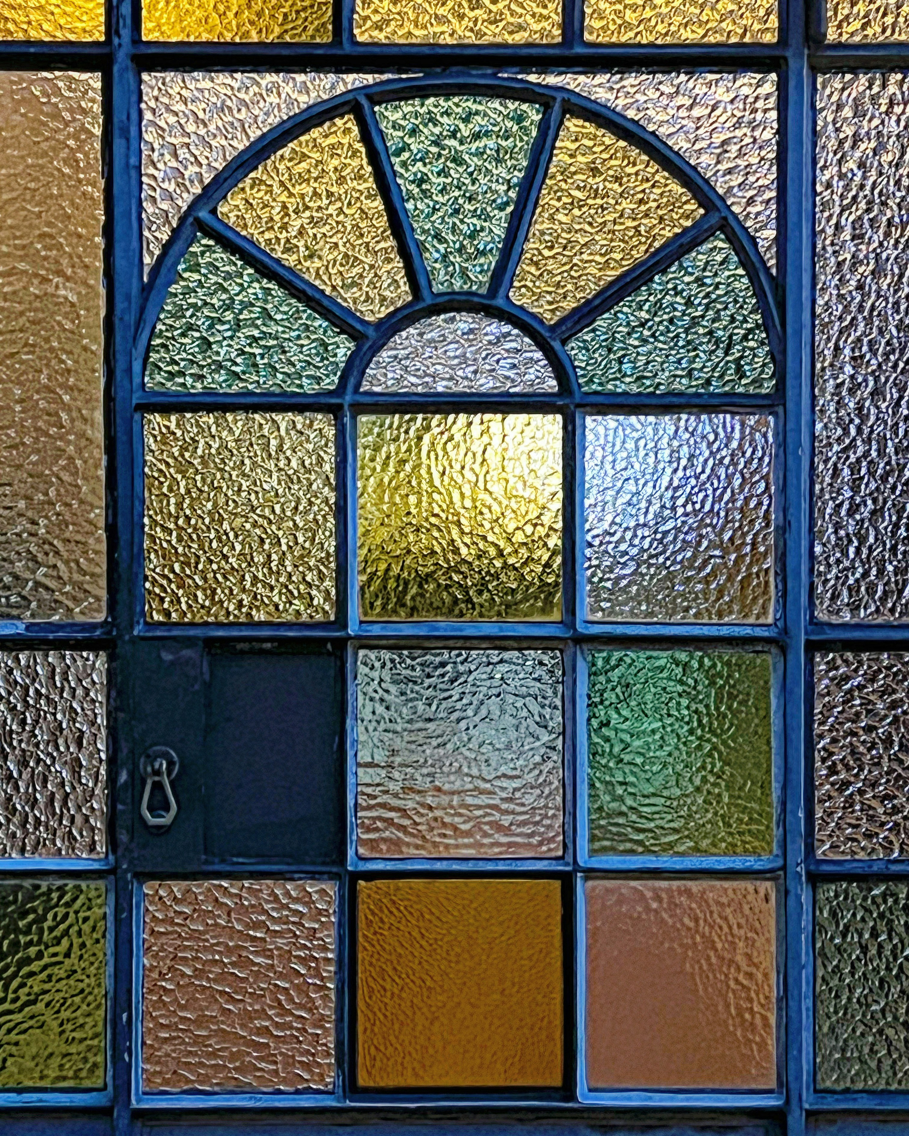 Close-up detail of textured glass and lead lines in a modern context Close-up detail of textured glass and lead lines in a modern context