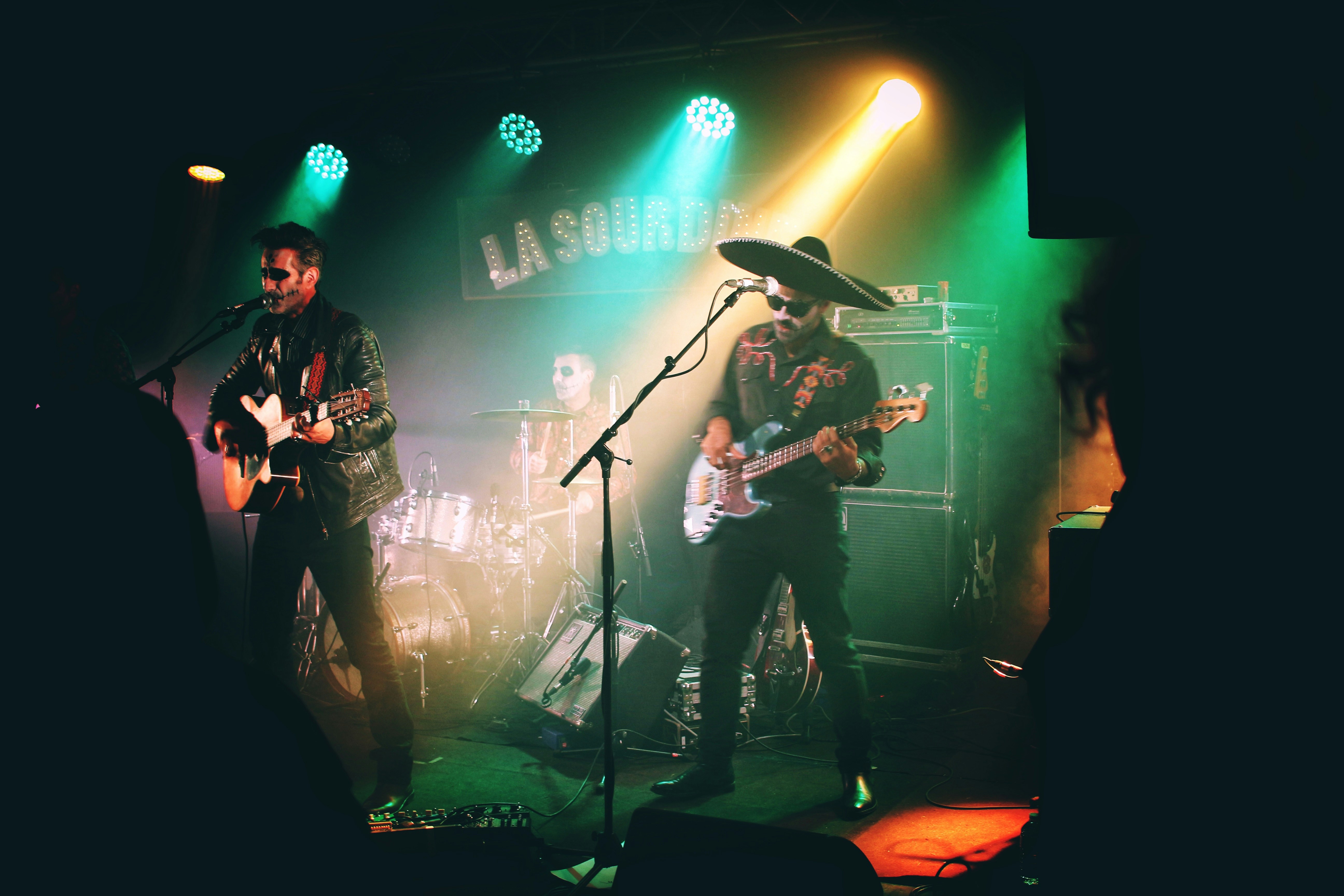 Atmosphere of Bonanza Pub with live country rock band playing on stage