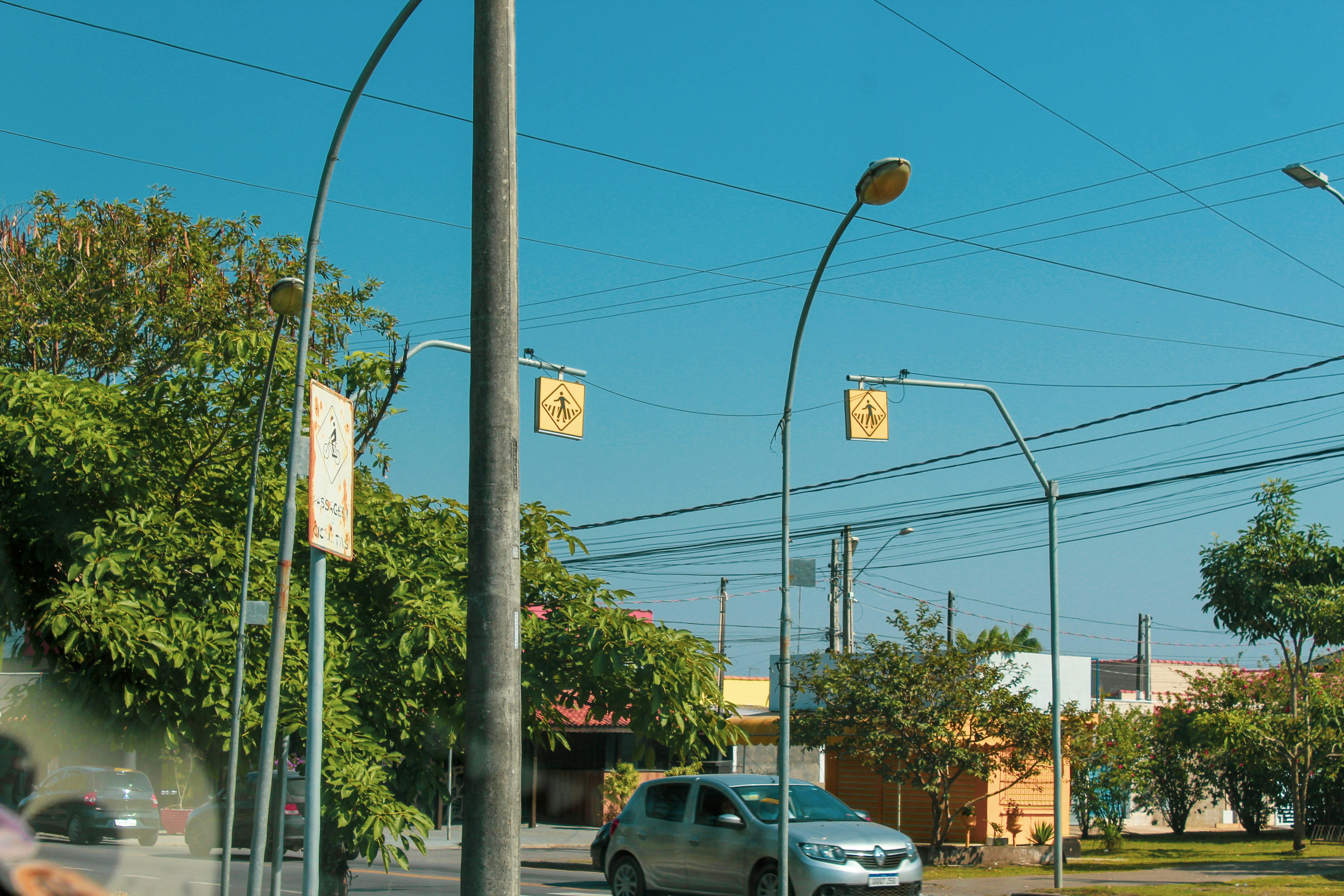 Close up of a pixelated QR code on a street pole acting as a bad example