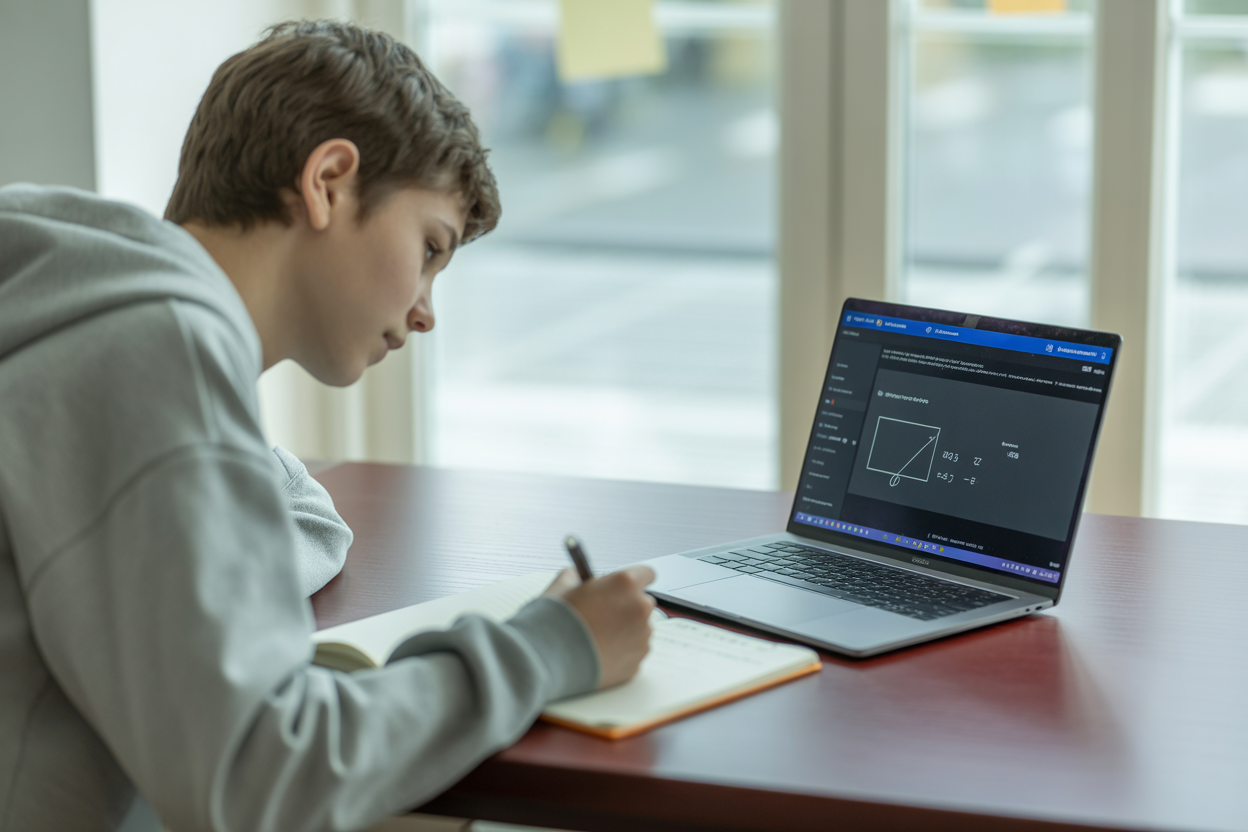 Here's what the AI Homework Helper looks like in action, showing a math problem with the step-by-step solution right on the screen.