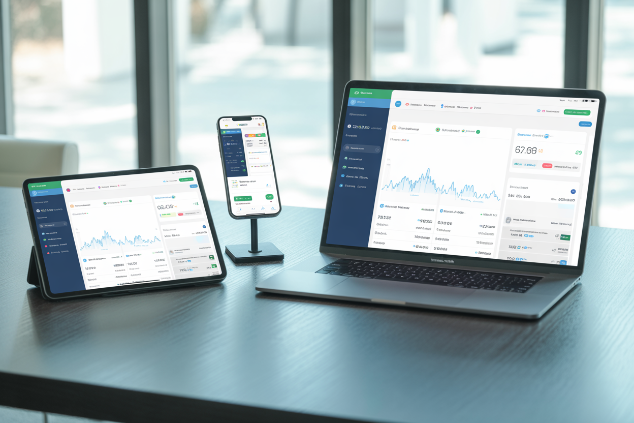 Here’s a look at how one website layout can change smoothly to fit desktop, tablet, and phone screens.