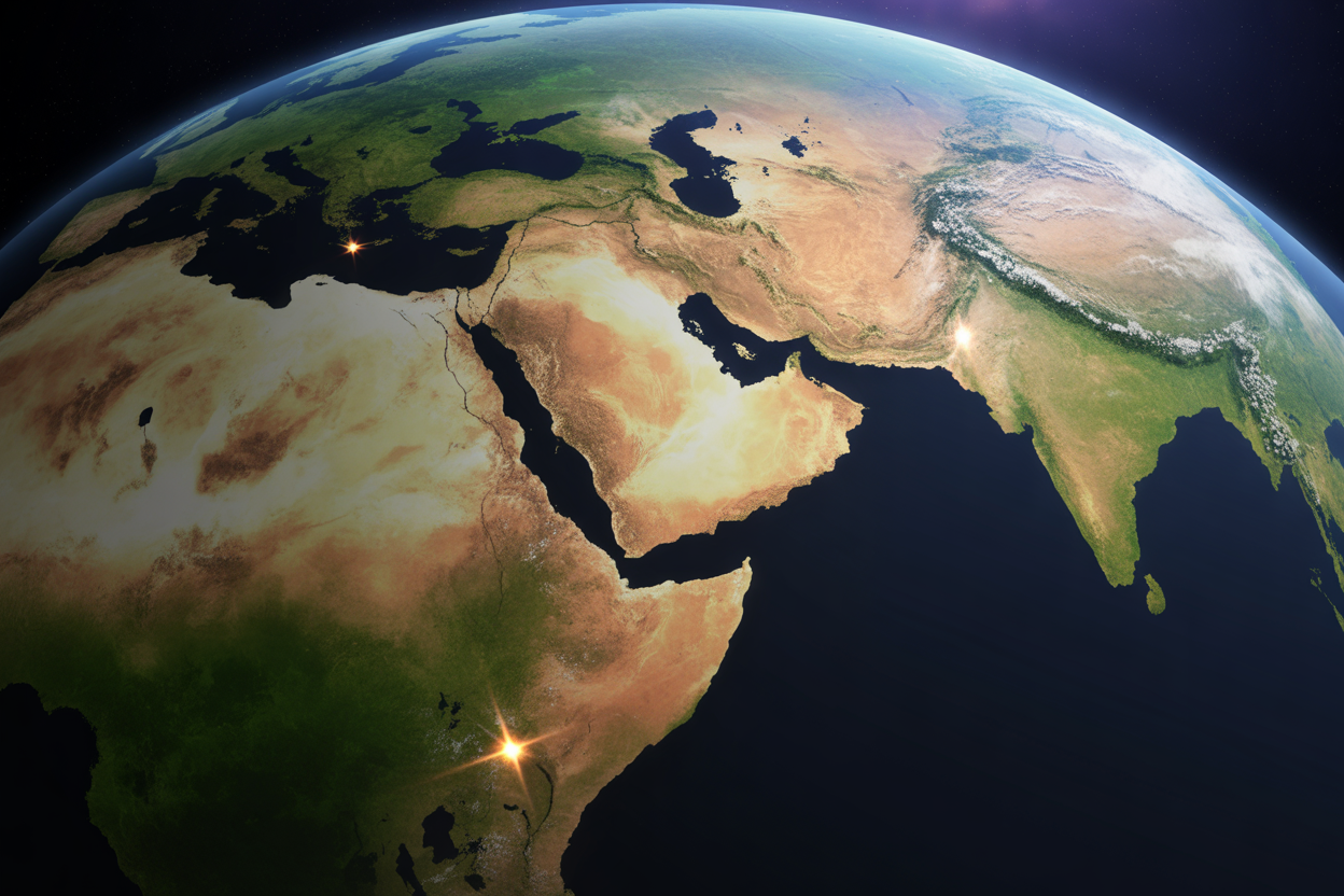 A dynamic world map with glowing points showing the key event locations from September 1, 2025, like Afghanistan, the DRC, and Florida.