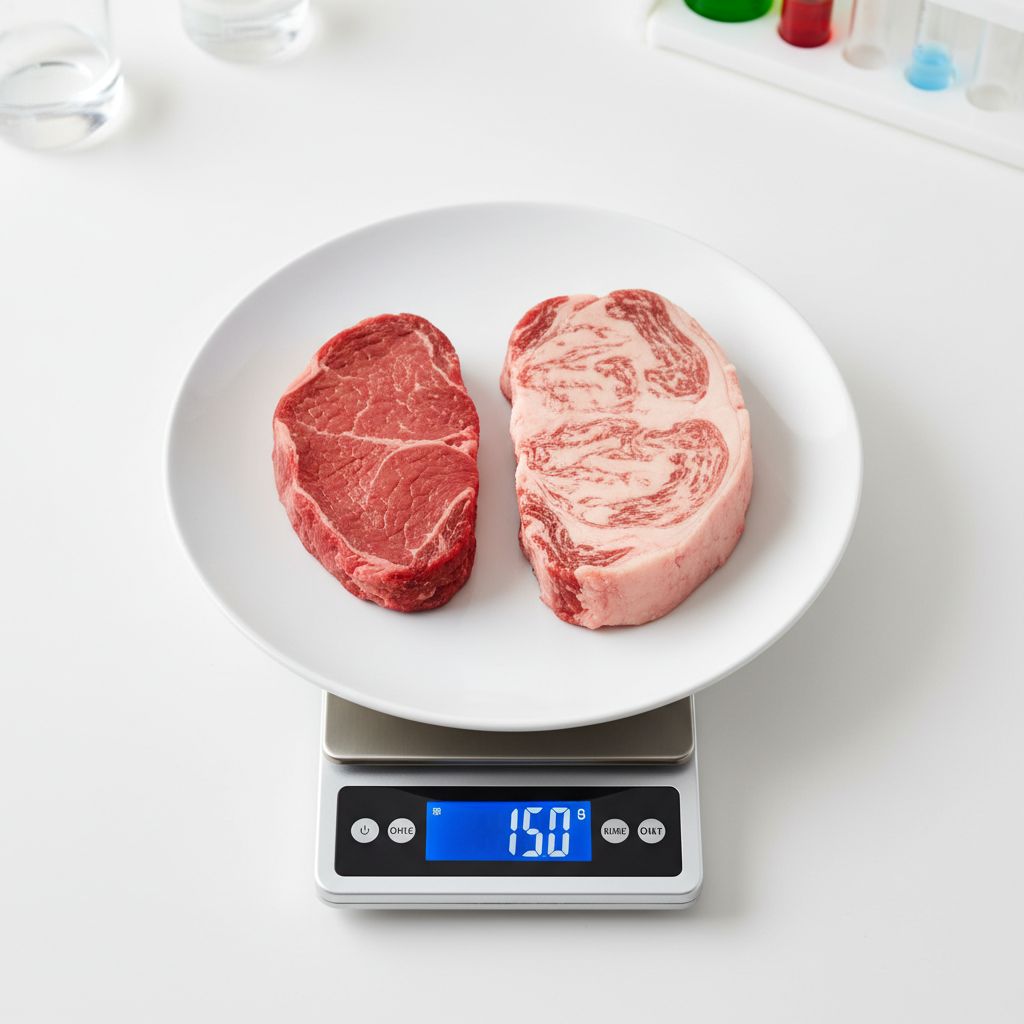 Une image qui parle d'elle-même : un kilo de muscle comparé à un kilo de graisse. On voit tout de suite la différence de volume !