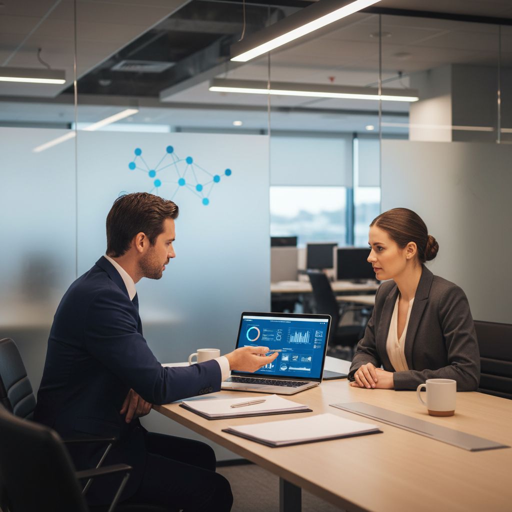 A mockup of a professional agency dashboard, with the agency's logo, showing a client's website analytics. This represents the white-label feature.