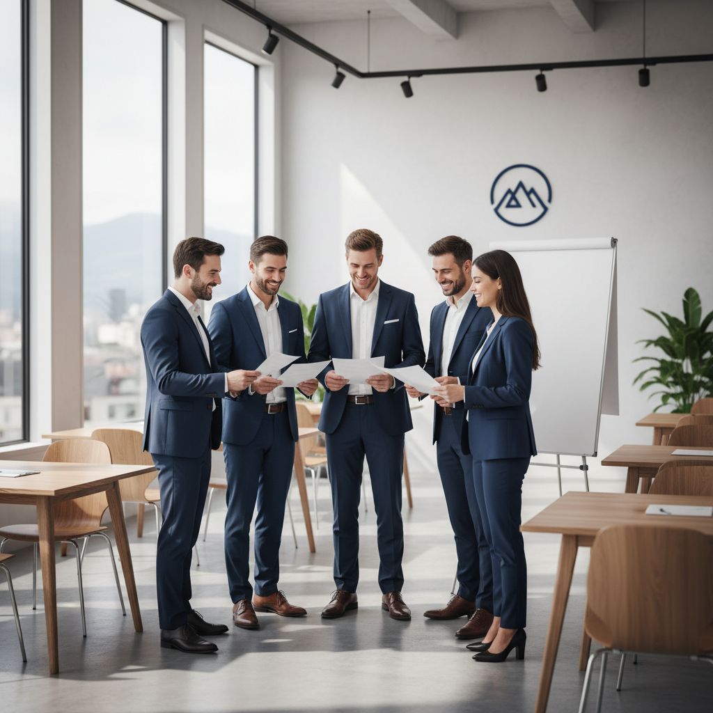 Image montrant une équipe de professionnels collaborant dans un bureau, symbolisant la sécurité et la continuité offertes par une fiduciaire.