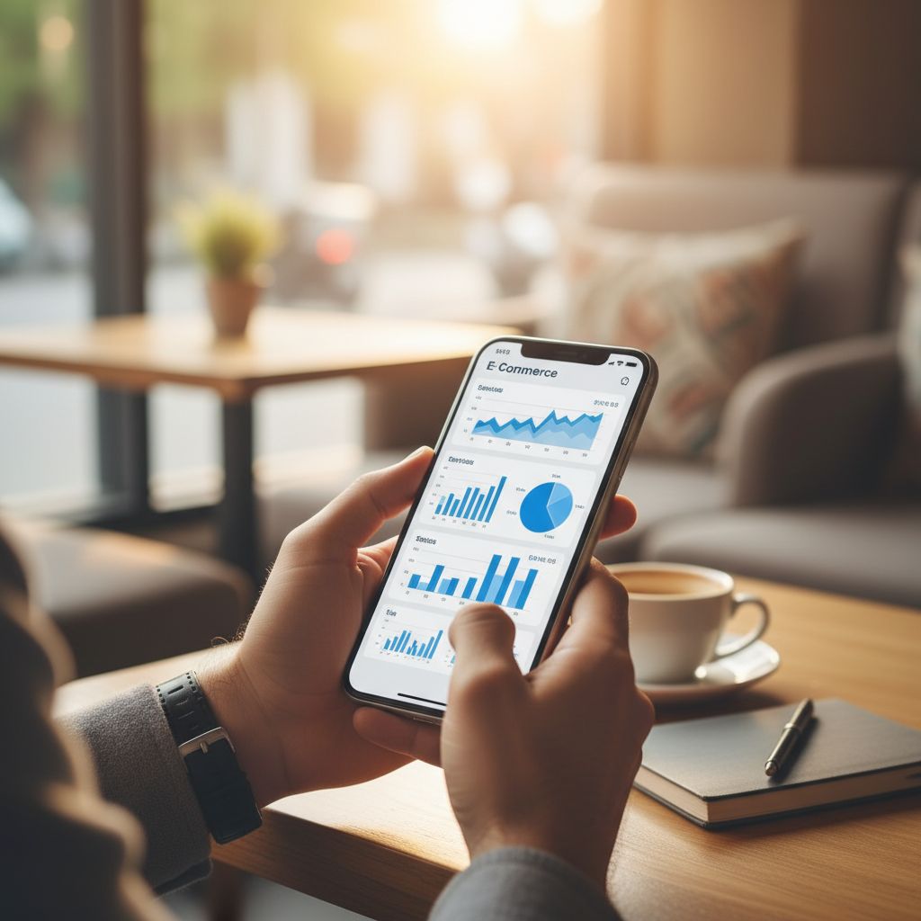 A quick look at the Kleap app on a smartphone. The screen shows a clean ecommerce dashboard with recent orders and sales, highlighting how you can manage everything from your phone.