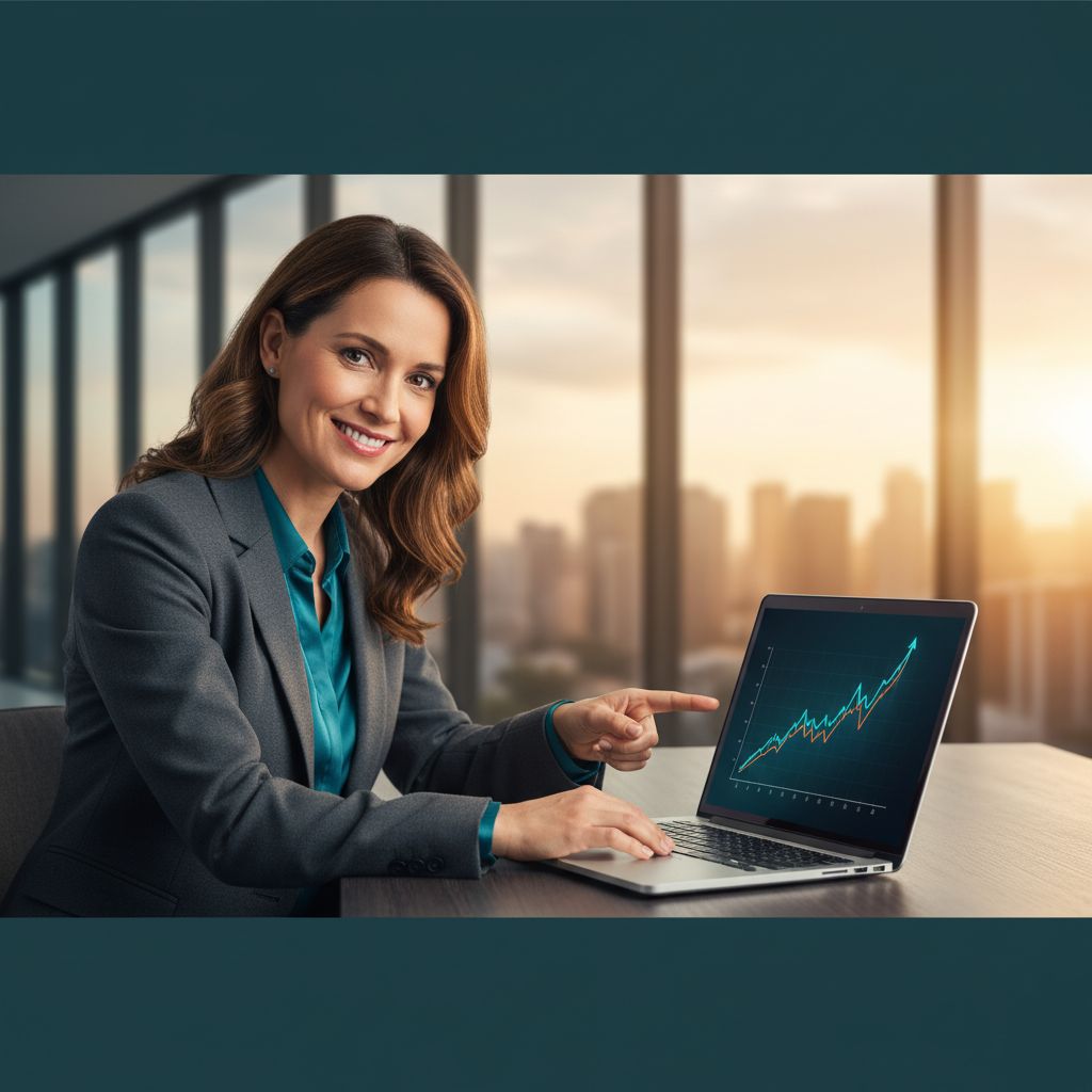 A professional stock image showing a graph line trending sharply upwards, symbolizing rapid ROI growth and profitability from automation.