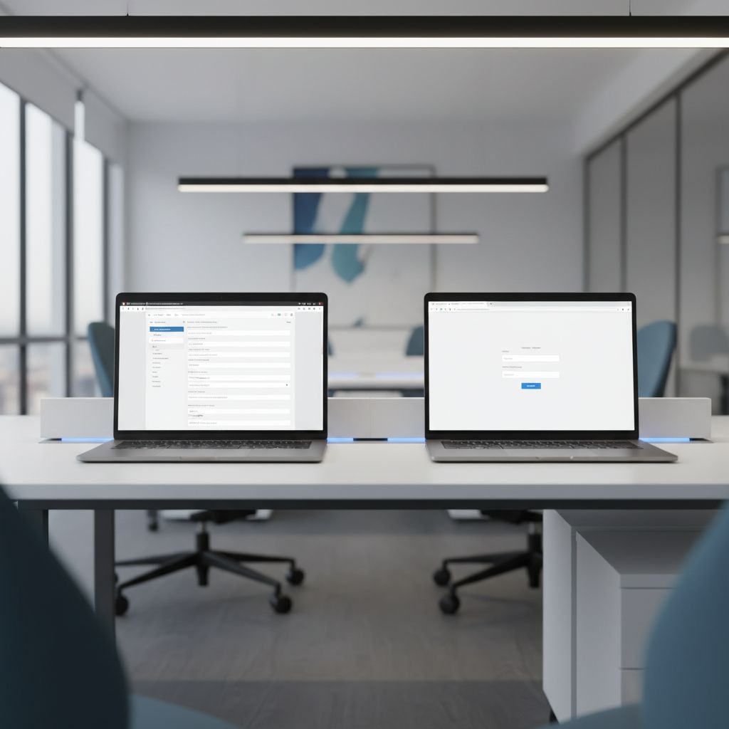 A split-screen comparison showing a long, complicated contact form on the left and a short, simple contact form with only three fields on the right, labeled 'Before' and 'After'.
