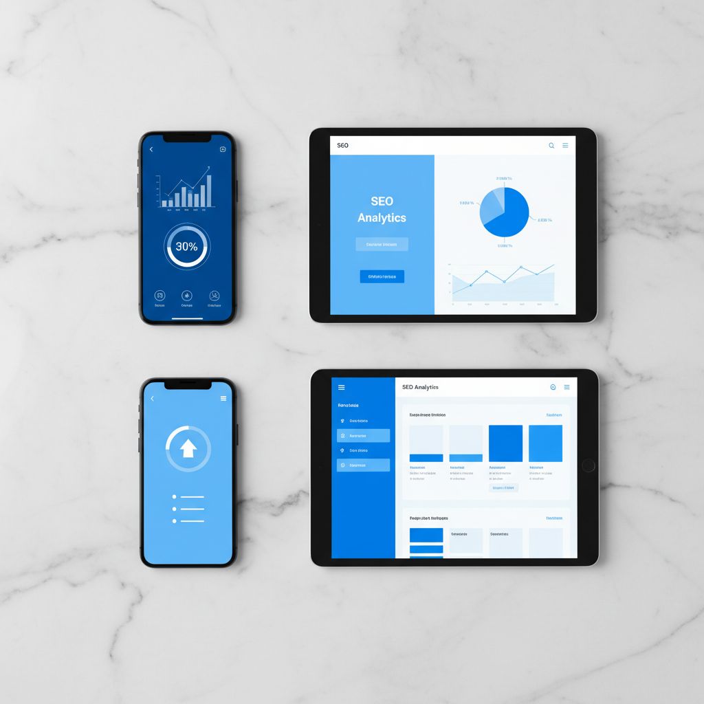 A collage of logos for popular AI SEO tools like SEMrush, Ahrefs, Jasper, and SurferSEO, arranged on a clean background.