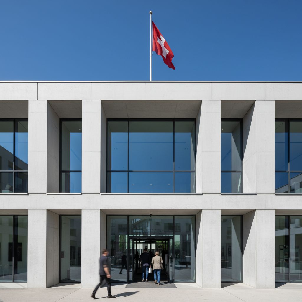The stunning modern architecture of the Photo Elysée museum in Lausanne.