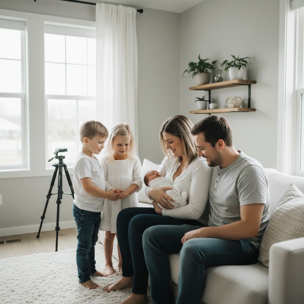 Infographie montrant des exemples de 'clichés essentiels' avec de petites icônes : une famille, une main de bébé, un biberon, et deux enfants se tenant la main.