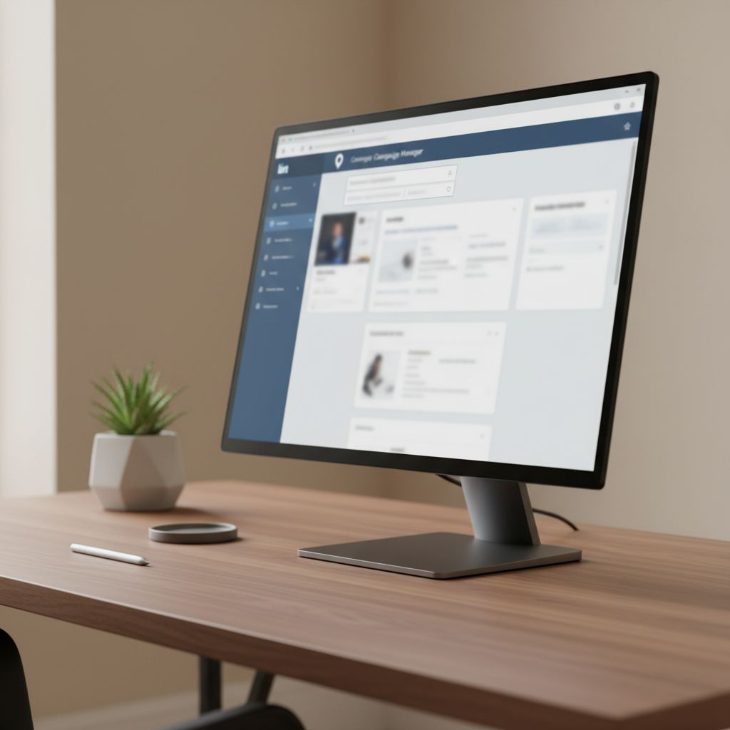 Capture d'écran de l'interface de création d'audience sur LinkedIn Ads, montrant des options de ciblage par localisation (Suisse), secteur d'activité et fonction professionnelle.